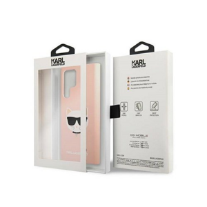Puzdro Karl Lagerfeld Samsung Galaxy S22 Ultra KLHCS22LSLCHPI Choupette Head - ružové