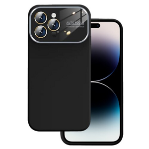 Puzdro Lens iPhone 15, silikónové - čierne