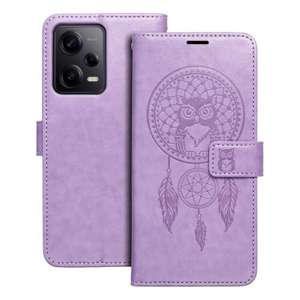 Puzdro Mezzo Book Xiaomi Redmi Note 12 Pro 5G, vzor dreamcatcher - fialové