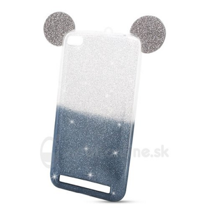 Puzdro Shimmer Mickey TPU Xiaomi Redmi 5A - strieborno-čierne