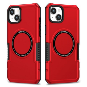 Puzdro Shockproof Magsafe iPhone 15 - červené