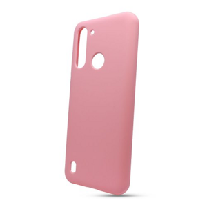 Puzdro Solid Silicone TPU Motorola G8 Power Lite - svetlo ružové