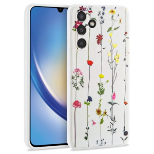 Puzdro Tech-Protect Samsung Galaxy A34 5G, Lúčne kvety - biele