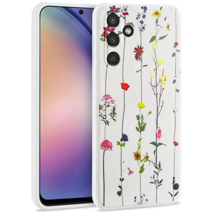 Puzdro Tech-Protect Samsung Galaxy A54 5G, Lúčne kvety - biele