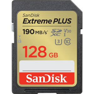 SanDisk Extreme PLUS SDXC 128GB 190MB/s V30 UHS-I