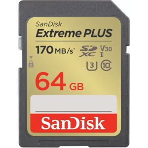 SanDisk Extreme PLUS SDXC 64GB 170MB/s V30 UHS-I