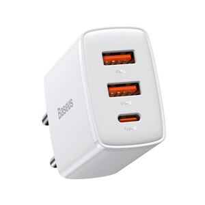 BASEUS 40139
BASEUS COMPACT 30W Sieťová nabíjačka 2x USB + USB Typ-C biela