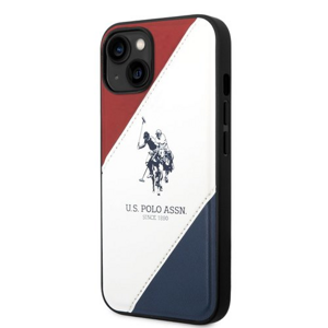 U.S. Polo PU Leather Double Horse Zadní Kryt pro iPhone 14 Plus Red/White/Navy